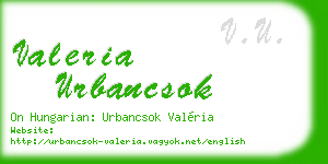 valeria urbancsok business card