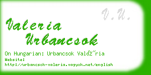 valeria urbancsok business card